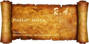 Radler Anita névjegykártya