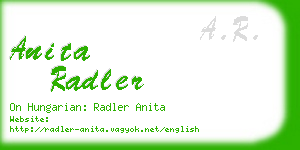 anita radler business card